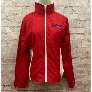 Red Oak Kansas Jayhawks Wind Jacket Womens Full Zip Vintage Windbreaker Size M